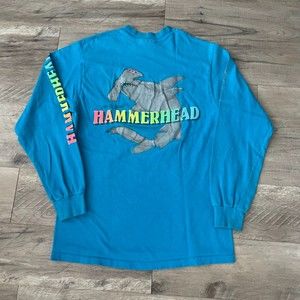 Vintage Original Hammerhead Long Sleeve Blue T-Shirt Hanes Size Large